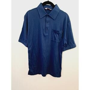 Action Vintage Men's Blue Lightweight Polo Shirt In Size Medium